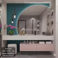 آینه و روشویی سرامیکی مدرن سفید زرین نیک کد ZN0328