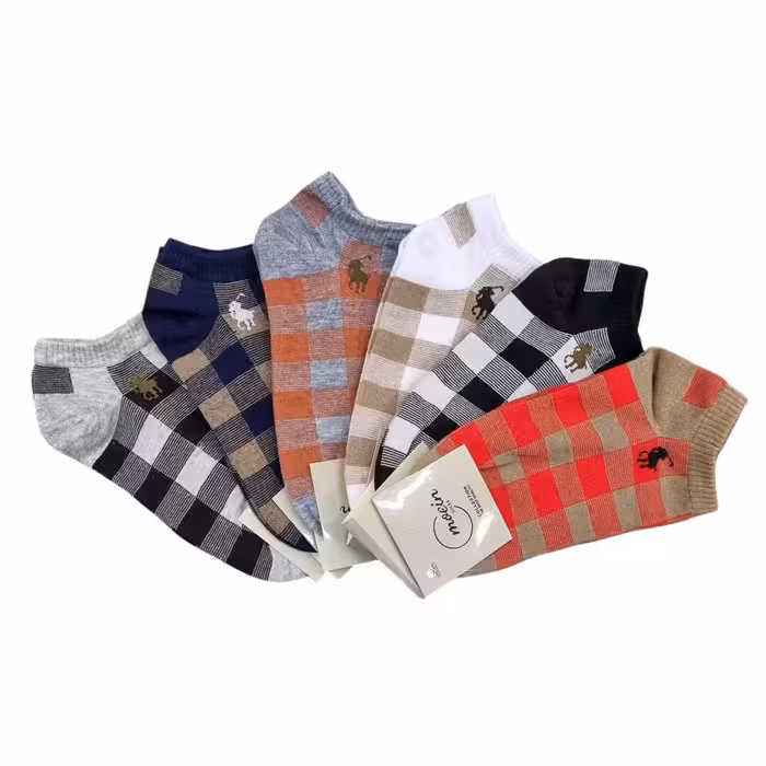 جوراب مچی اسپورت کارت طوسی چهارخانه