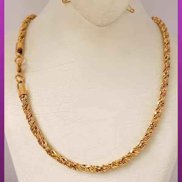 زنجیر طنابی پیچیده طلایی