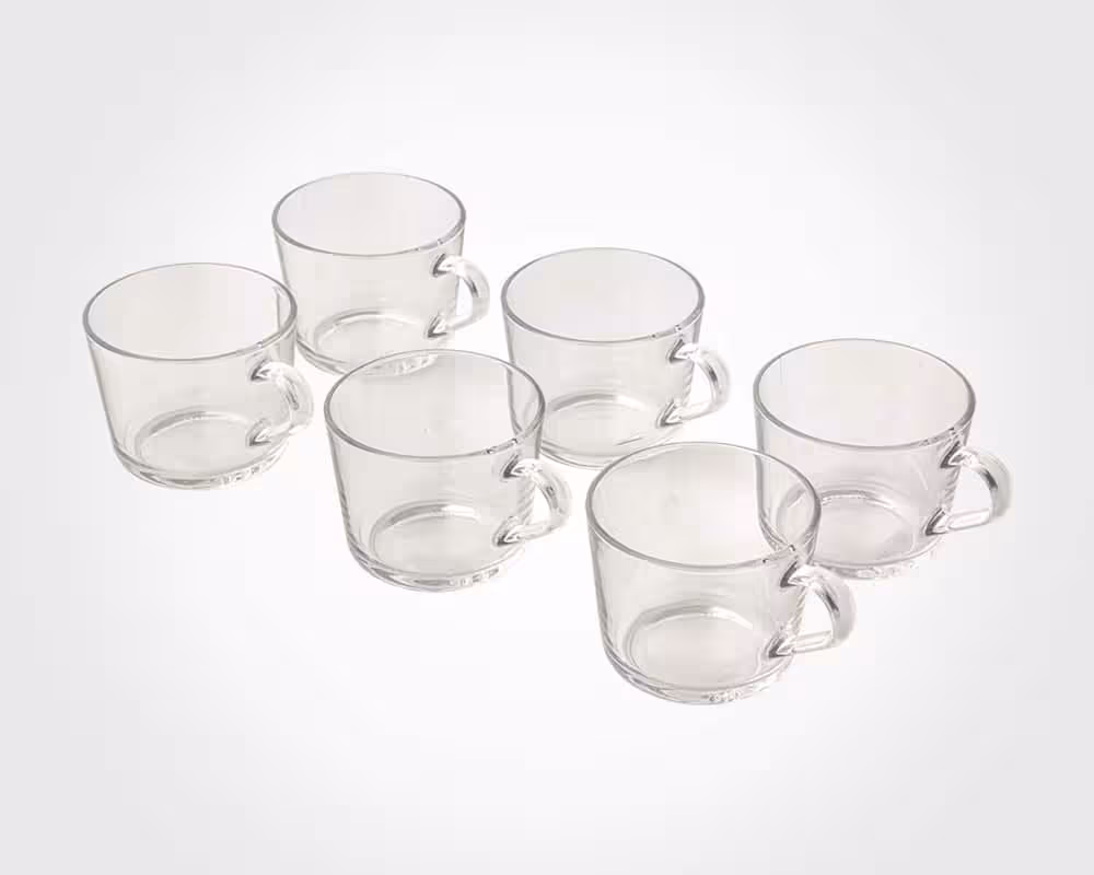 لیوان شیشه ای دسته دار 285 سی سی2282