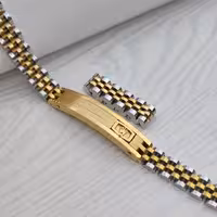 ست دستبند و انگشتر رولکس طلایی نقره ای پسرانه