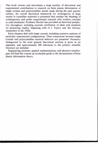 خرید و دانلود نسخه کامل کتاب Finite plastic deformation of crystalline solids