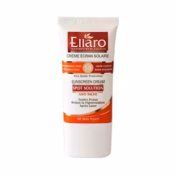 کرم ضد آفتاب ضد لک SPF50 اسپات سولوشن  الارو|Ellaro spot solution sunscreen spf 50