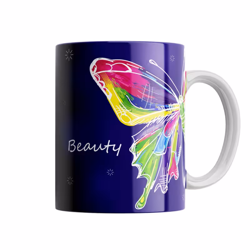 خرید ماگ-لیوان پروانه بنفش BUTTERFLY کد M8
