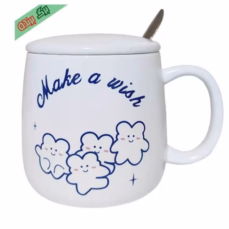 ماگ سرامیکی درب سرامیکی داخل رنگی