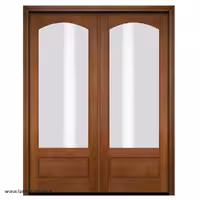 درب چوبی با شیشه حکاکی شده برای نشیمن کد 1183