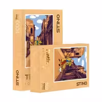 پازل شیشه ای استینو 1000 تکه طرح تن تن  (کد 19103)،(باجعبه)