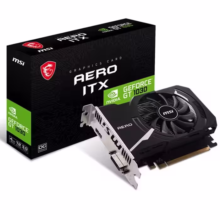 کارت گرافیک ام اس آی مدل GeForce GT1030 Aero ITX 4GD4 OC با ظرفیت 4 گیگابایت DDR4
