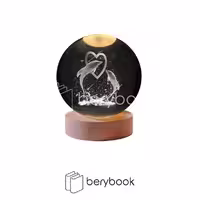 فانتزی / گوی کریستال زیر چوبی / سایز 8 / طرح دولفین / USB