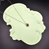 گردنبند جواهری قلب قرمز کریستالی