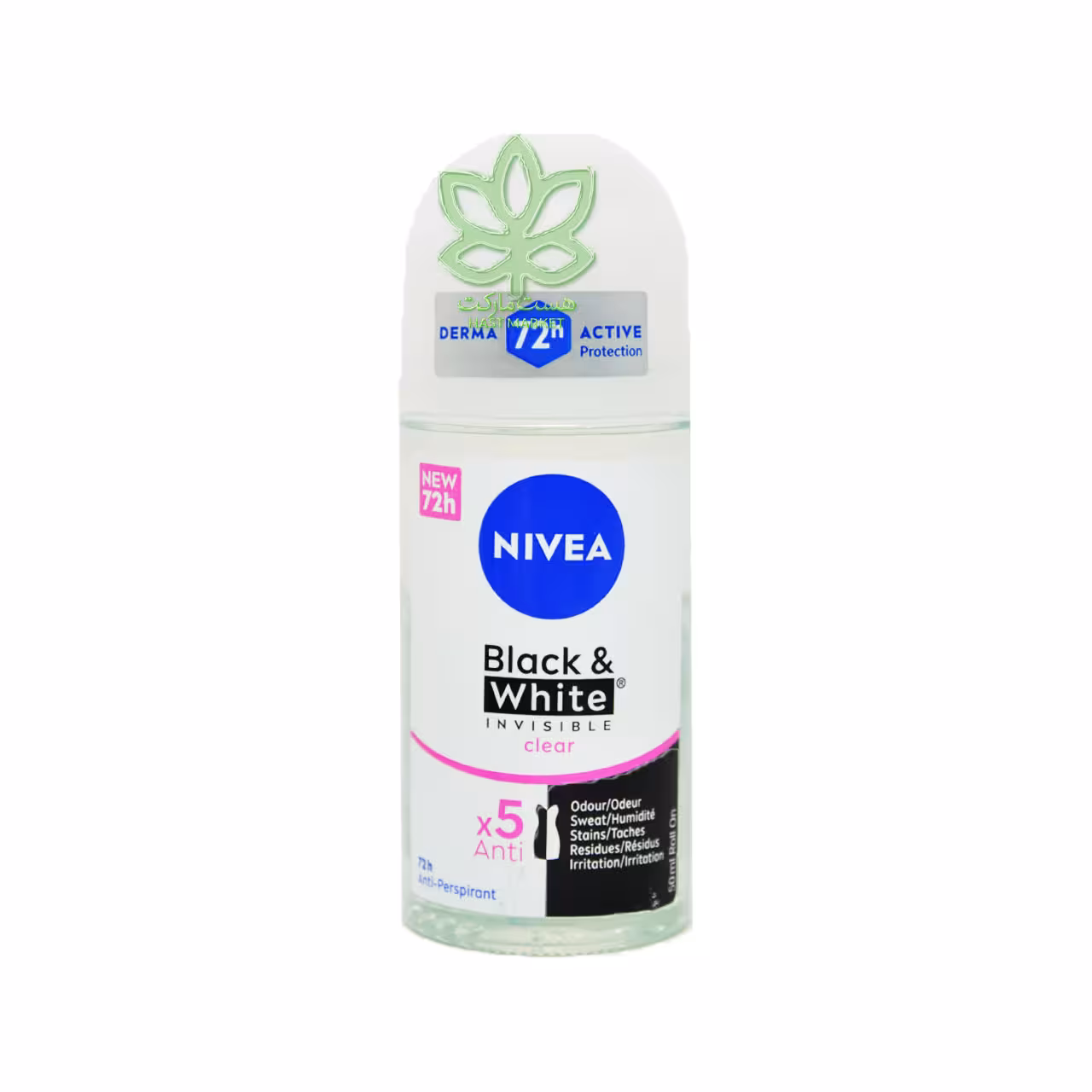 مام رول ضد تعریق نیوا نامرئی ضد لک بلک اند وایت 50 میل - nivea