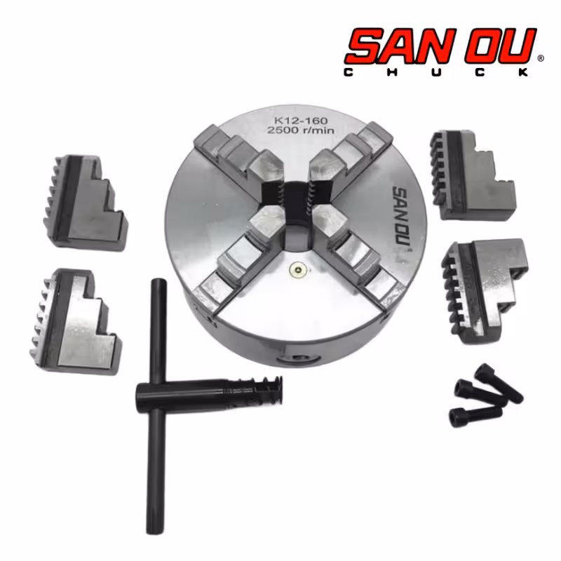 چهار نظام دستگاه تراشکاری سایز 100 میلیمتر K12-100 برند SAN OU