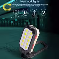 چراغ چندکاره شارژی آهنربایی مدل LED W599A - کمپ آراس