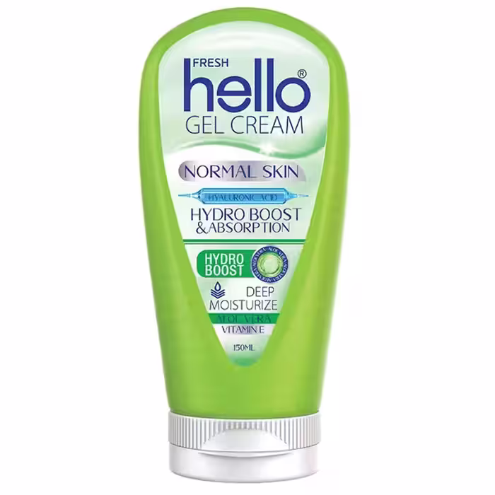 کرم ژل آبرسان ویتامین E حاوی هیالورونیک اسید هلو فرش حجم 150 میلی لیتر | Hello Fresh Gel Cream Hyaluronic Acid Vitamin E 150 ml