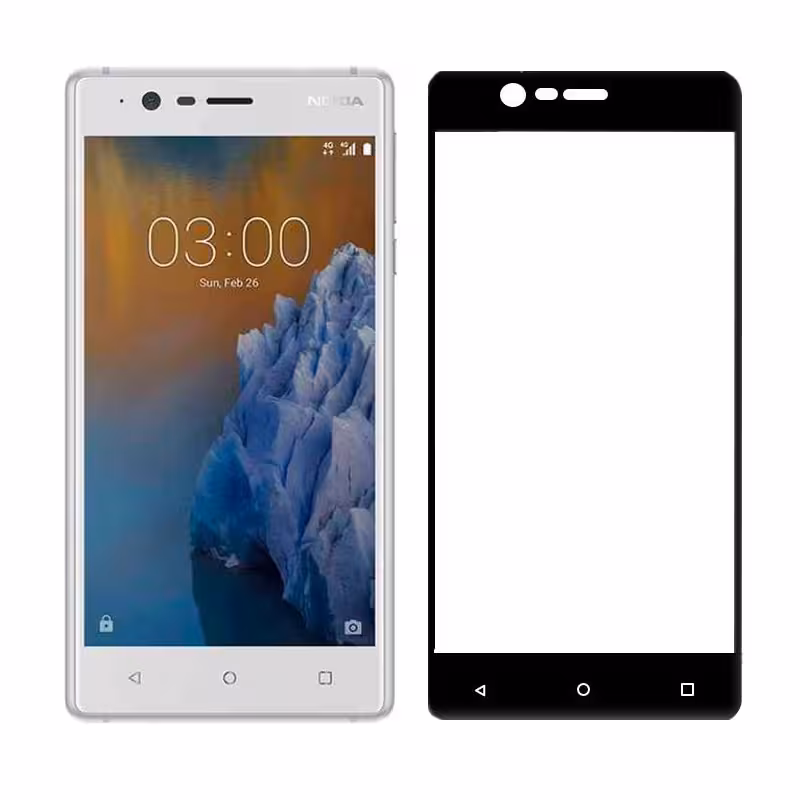 گلس نانو برای نوکیا Nokia 3 فول کاور و تمام چسب