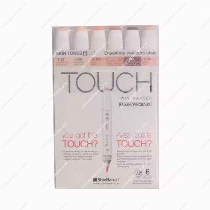 ماژیک راندو شین هان مدل تاچ براش ست 6 عددی کد SKIN TONES B