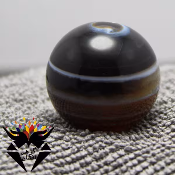 گوی سنگی عقیق باباقوری خوش نقش اصل کد H_1026