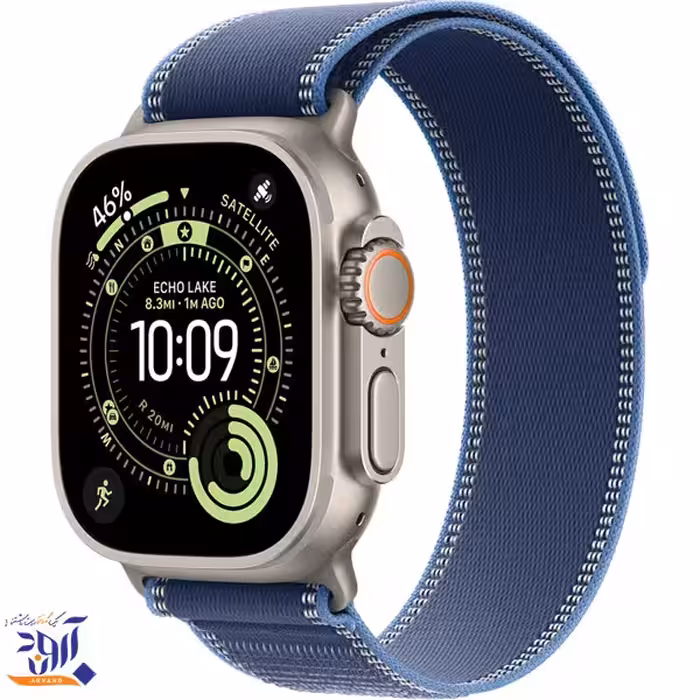 اپل واچ اولترا نسل 3 تیتانیومی نچرال با بند ترایل آبی روشن