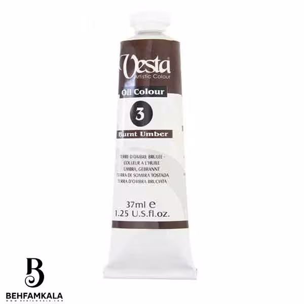رنگ روغن وستا مدل Burnt Umber 3 حجم 37 میلی لیتر