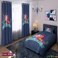 ست اتاق خواب دخترانه طرح تک شاخ کد BD801