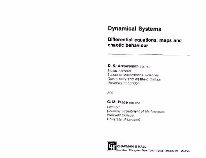 خرید و دانلود نسخه کامل کتاب Dynamical systems: differential equations, maps, and chaotic behaviour