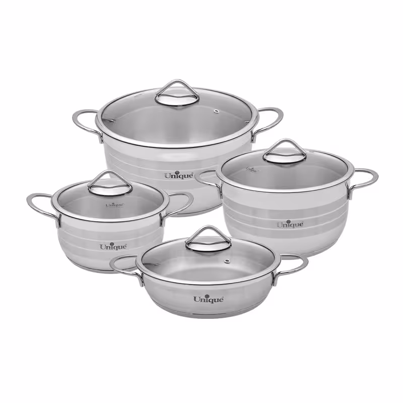 سرویس قابلمه 8 پارچه استیل یونیک اصل مدل UN-9900