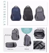 کوله وارداتی پاورکینگ کد IL2068 رنگ طوسی سایز47*16*33