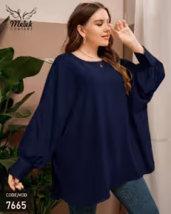 بلوز مجلسی یقه گرد آستین کیمونو فانوسی