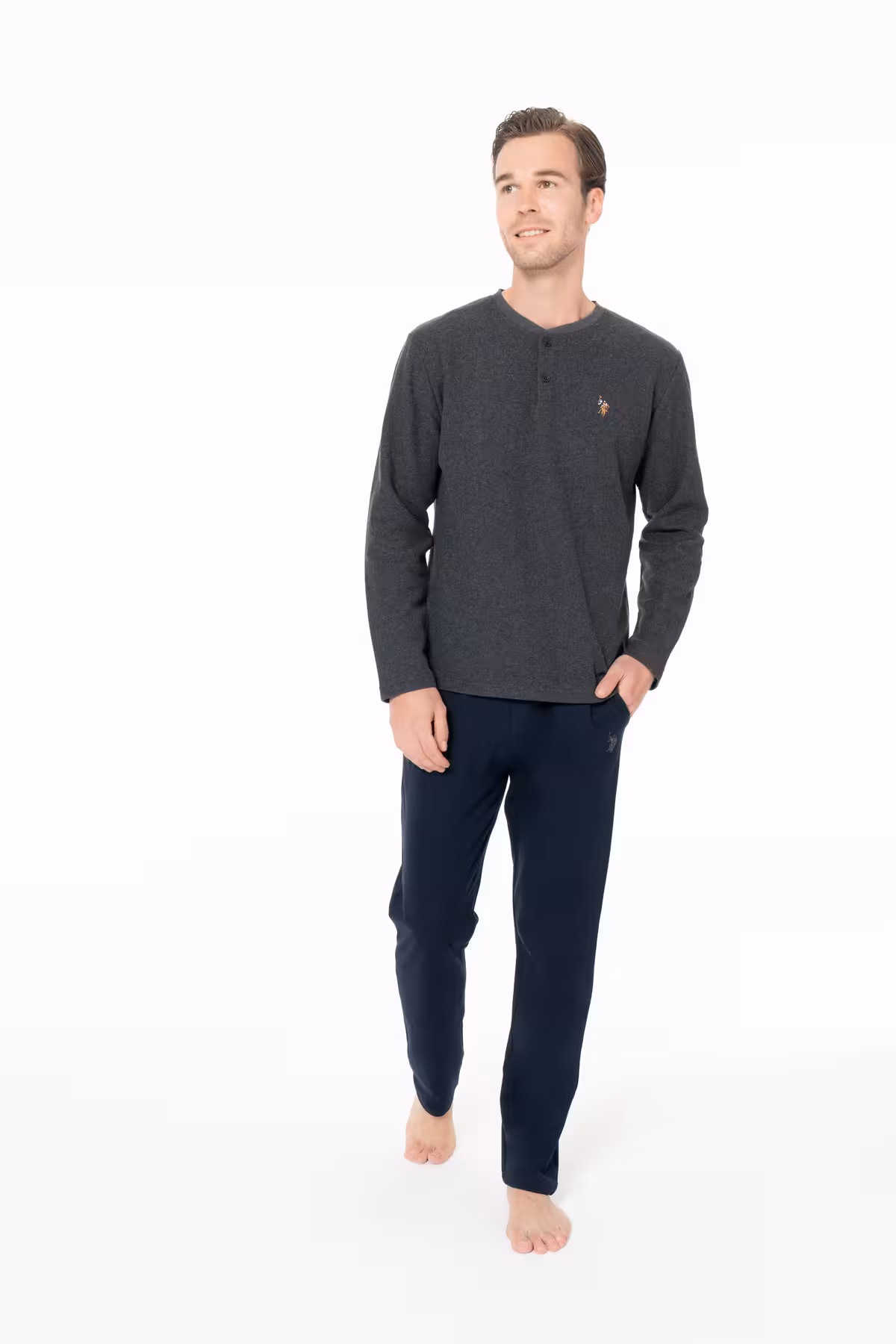 ست پیژامه مردانه مجموعه لباس خواب آتراسیت آقایان یقه U.S. Polo Assn.