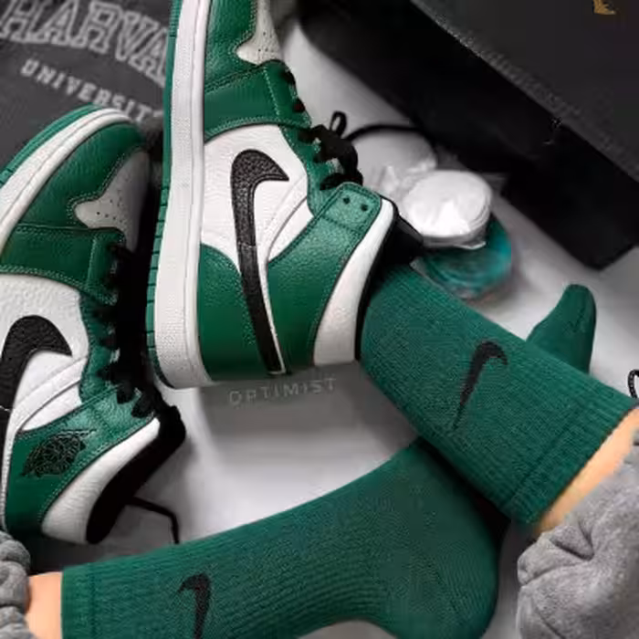 جوراب ساقدار نایک سبز یشمی نخ پنبه فری سایز