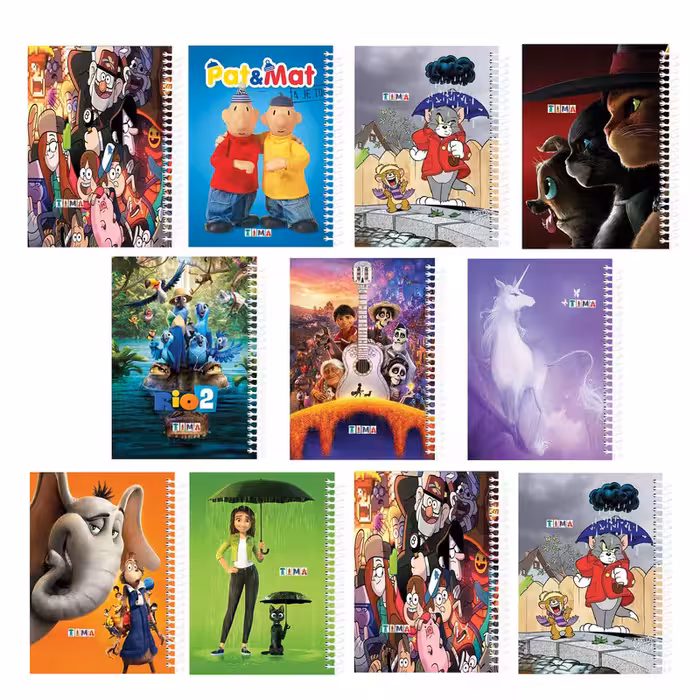 دفتر مشق 50 برگ تیما مدل حاشیه دار مجموعه 11 عددی | چاوه