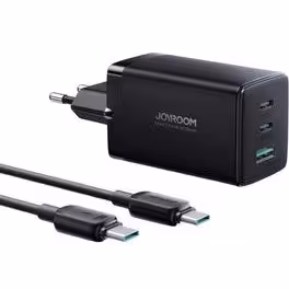 آداپتور شارژ 3 پورت 65 وات همراه با کابل جویروم Joyroom 65W Gan ultra Charger jr-Tcg01