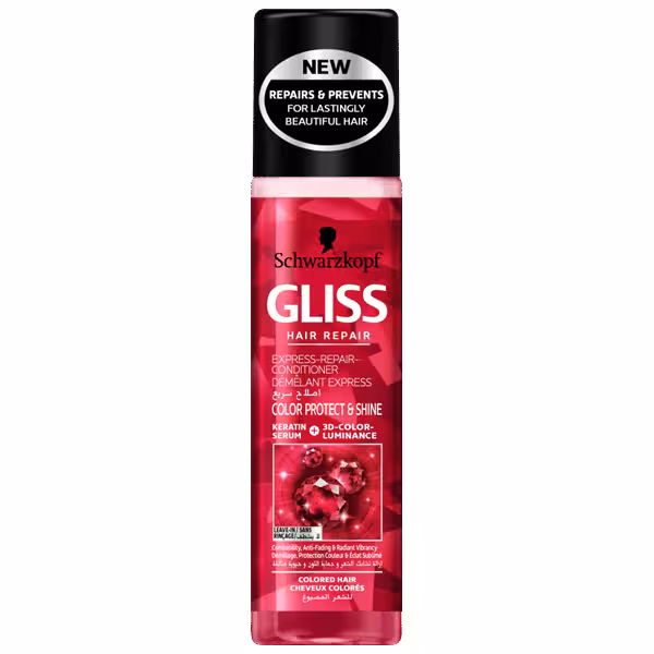 اسپری دوفاز ترمیم کننده مخصوص موهای رنگ شده گلیس Gliss Ultimate Color حجم 200 میل