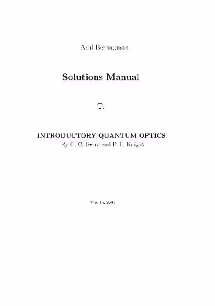 خرید و دانلود نسخه کامل کتاب Introductory quantum optics: solutions manual