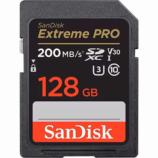 کارت حافظه سن دیسک SD Extreme pro 200MBps ظرفیت 128 گیگابایت