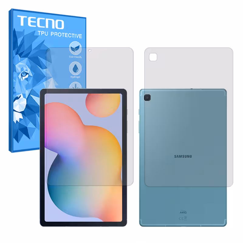 گلس صفحه نمایش و پشت تبلت سامسونگ Galaxy Tab S6 Lite مدل هیدروژلی شفاف برند تکنو کد LL
