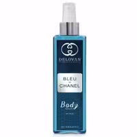 بادی اسپلش مردانه دلوان DELOVAN مدل بلو شنل BLUE CHANEL حجم 250 میلی لیتر