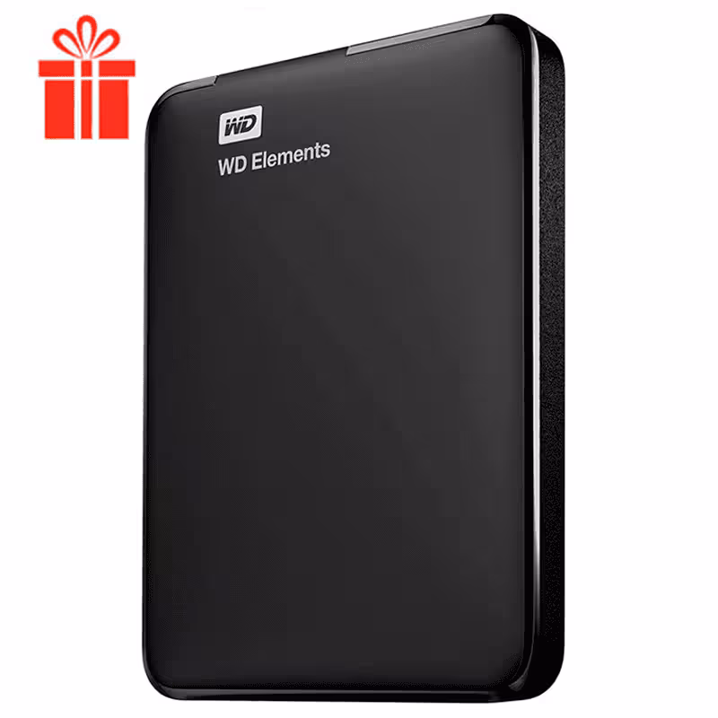 هارد اکسترنال وسترن دیجیتال Western Digital Elements 1TB   هدیه کیف هارد