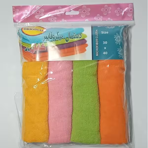دستمال آشپزخانه میکروفایبر 4 قلو بزرگ