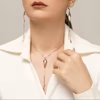 نیم ست لوزی با آویز بلند برند ژوپینگ