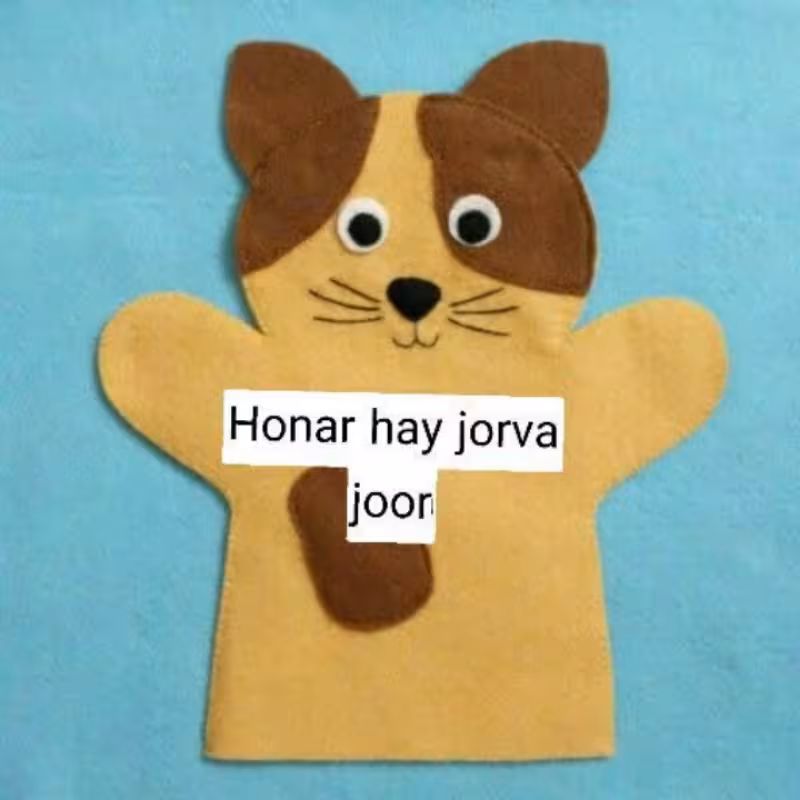 عروسک نمایشی گربه از جنس نمد