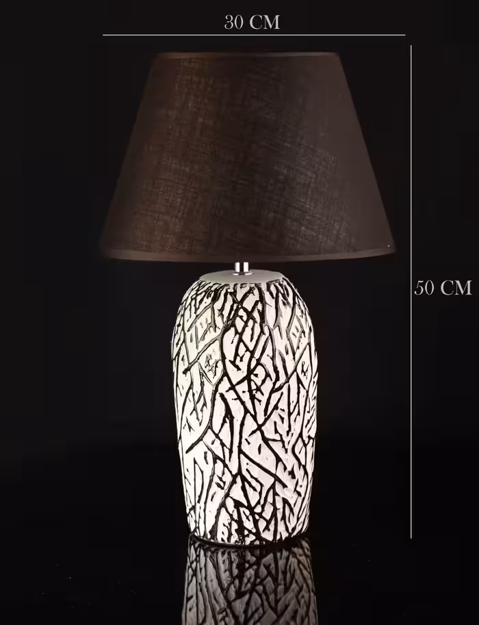 آباژور رومیزی سفید مشکی آسا