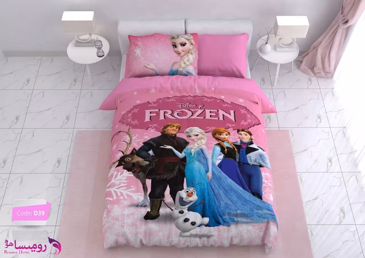 قیمت و خرید سرویس روتختی طرح Frozen صورتی یک نفره برند ترکسان کد d39