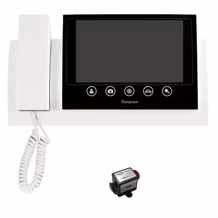 مانیتور دربازکن تصویری سیماران مدل 72TKM به همراه محافظ ولتاژ مانیتور