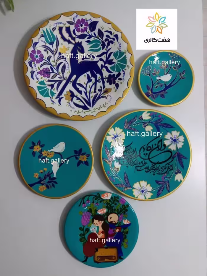 ست کامل بشقابهای دیوارکوب سفالی و ان یکاد کد 101458