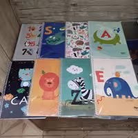 دفتر زبان 40 برگ دو خط فنری جلد ایندربورد طرح فانتزی الیپون 63115