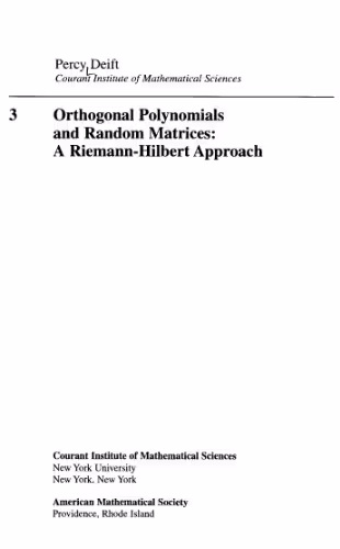 خرید و دانلود نسخه کامل کتاب Orthogonal polynomials and random matrices: a Riemann-Hilbert approach