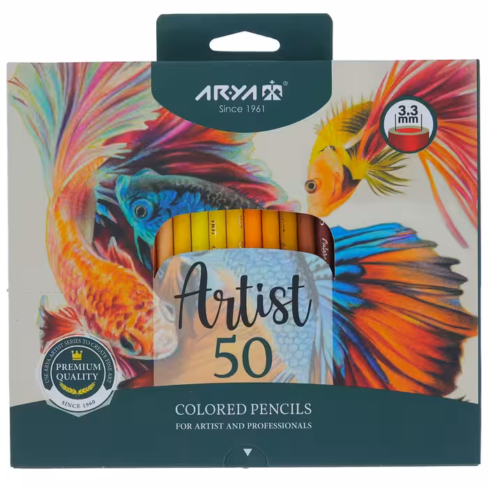 مداد رنگی 50 رنگ آریا مدل آرتیست طرح ماهی | چاوه