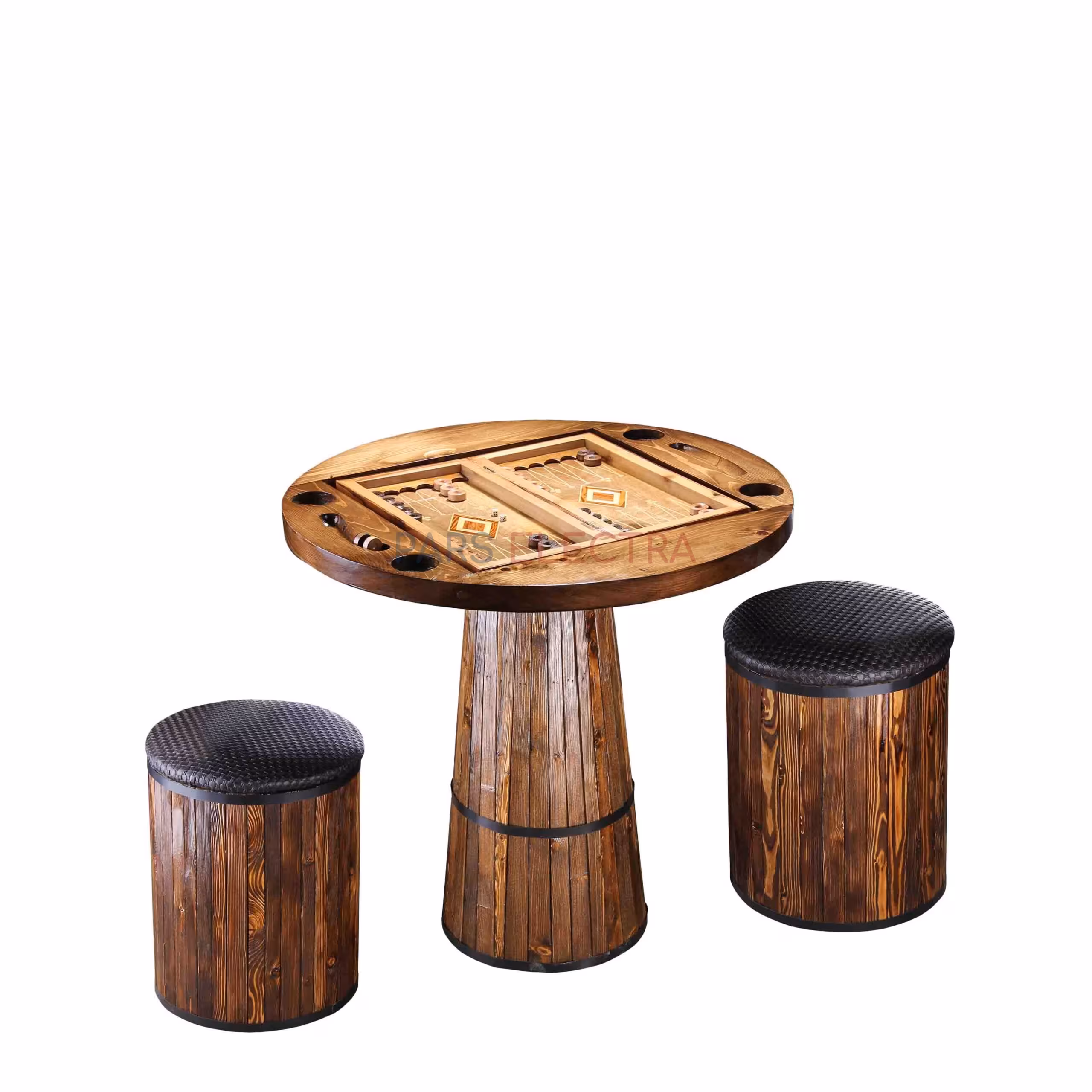 میز تخته نرد گرد 101094(با صندلی)