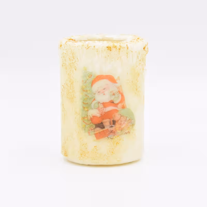 جاشمعی استوانه‌ای طرح بابانوئل